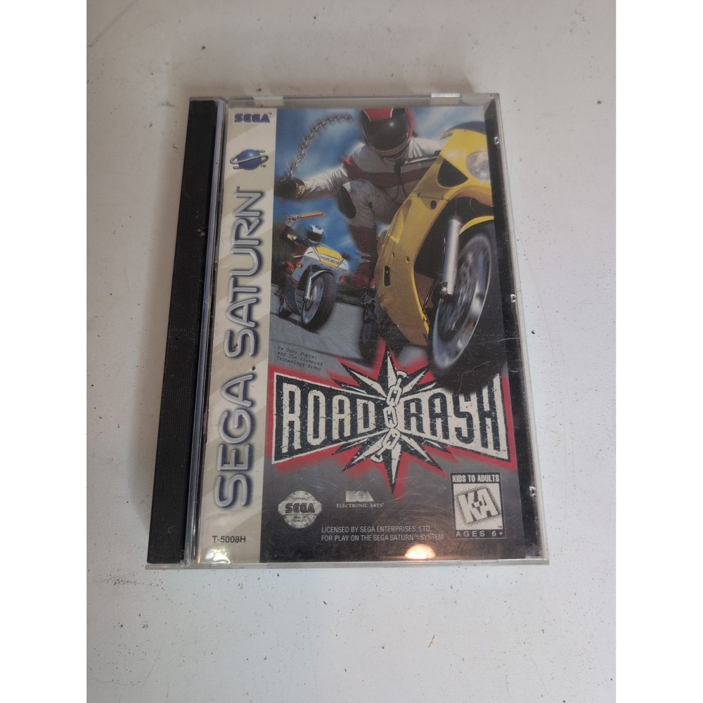Road Rash Sega Saturn Game Disc + Case -with  Manual